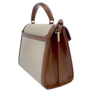 Saint Laurent Leather Handle Paris Cassandra Tan/Brown Top Shoulder Bag